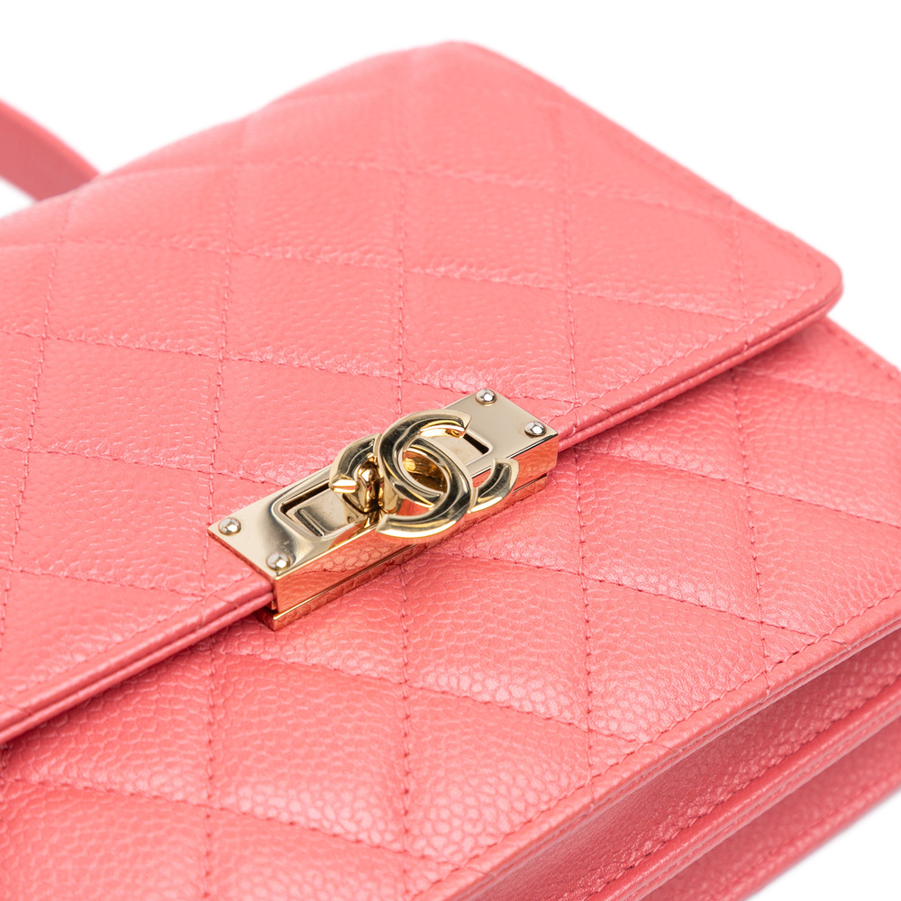 Pre-Loved Chanel Quilted Caviar Golden Class Wallet On Chain - Picture 9 of 11